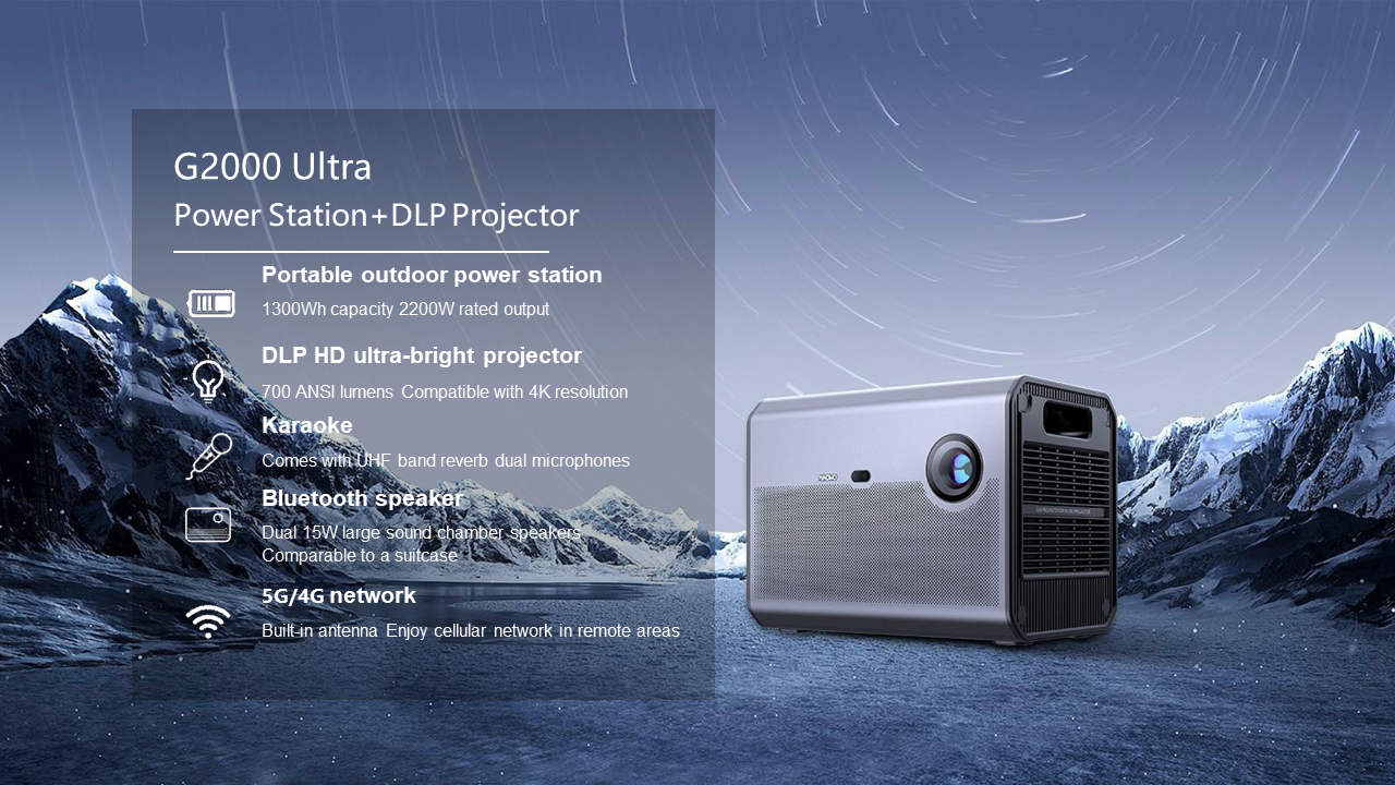 Agalvany G2000 Ultra Power Station+DLP Projector